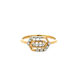 18k Yellow Gold and Diamond Fancy Ring in size 5.5 and total gold weight of 1.9g